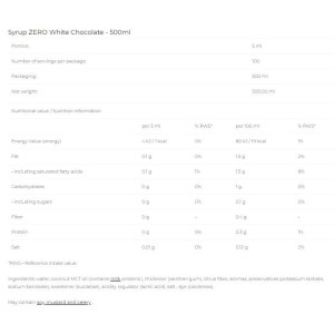 Syrup Zero - White Chocolate - 500 мл | 6PAK Nutrition