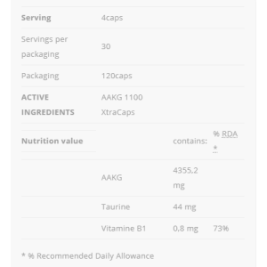AAKG 1100 XtraCaps 120 капсули | Allnutrition