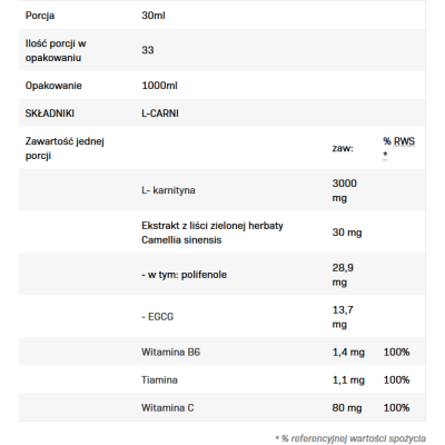 L-Carni Concentrate + Green Tea 1000 мл | Allnutrition