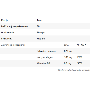Mag B6 30 капсули | Allnutrition