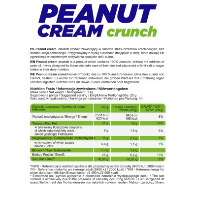 Peanut Cream Smooth 1000 гр | Allnutrition