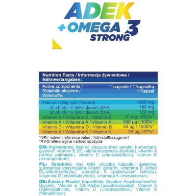 ADEK + Omega 3 Strong 90 капсули | Allnutrition