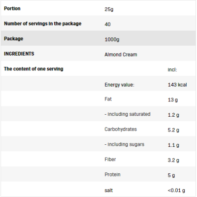 Almond Cream Smooth 1000 гр | Allnutrition Almond Cream Smooth 1000 гр | Allnutrition