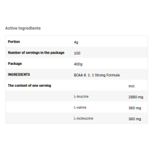 BCAA 8:1:1 Strong Formula - Череша 400 гр | Allnutrition