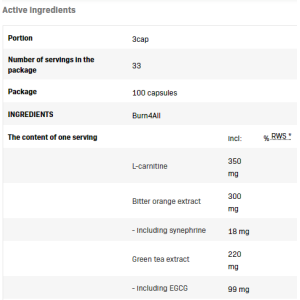Burn4All Fat Reductor 100 капсули | Allnutrition Burn4All Fat Reductor 100 капсули | Allnutrition