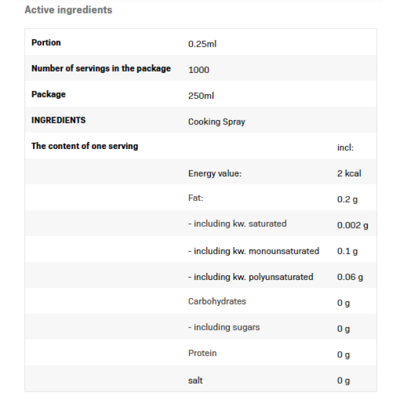 Cooking Spray Canola Oil 250 мл | Allnutrition Cooking Spray Canola Oil 250 мл | Allnutrition