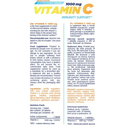 Vitamin C 1000 20 разтворили таблетки | Allnutrition