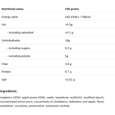 FruLove Raspberry & Apple Diet Jam 1000 гр | Allnutrition