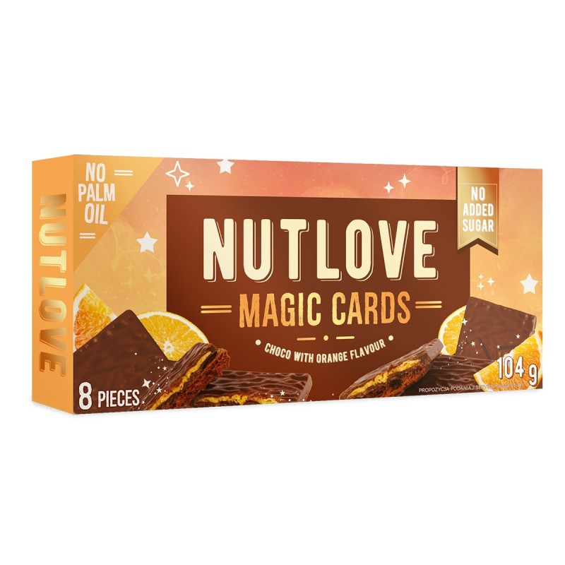 Allnutrition NutLove Magic Cards - Choco Orange - Диетичен Десерт Шоколад с портокал 104 g