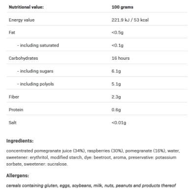 FruLove Raspberry & Pomegranate Diet Jam 1000 гр | Allnutrition