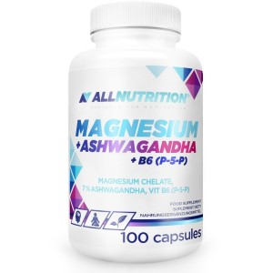 Magnesium + Ashwagandha + B6 100 капсули | Allnutrition