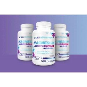 Magnesium + Ashwagandha + B6 100 капсули | Allnutrition