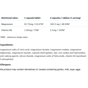 Magnesium 5 Forms + B6 100 капсули | Allnutrition