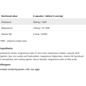 Tri Magnesium + Potassium 100 капсули | Allnutrition