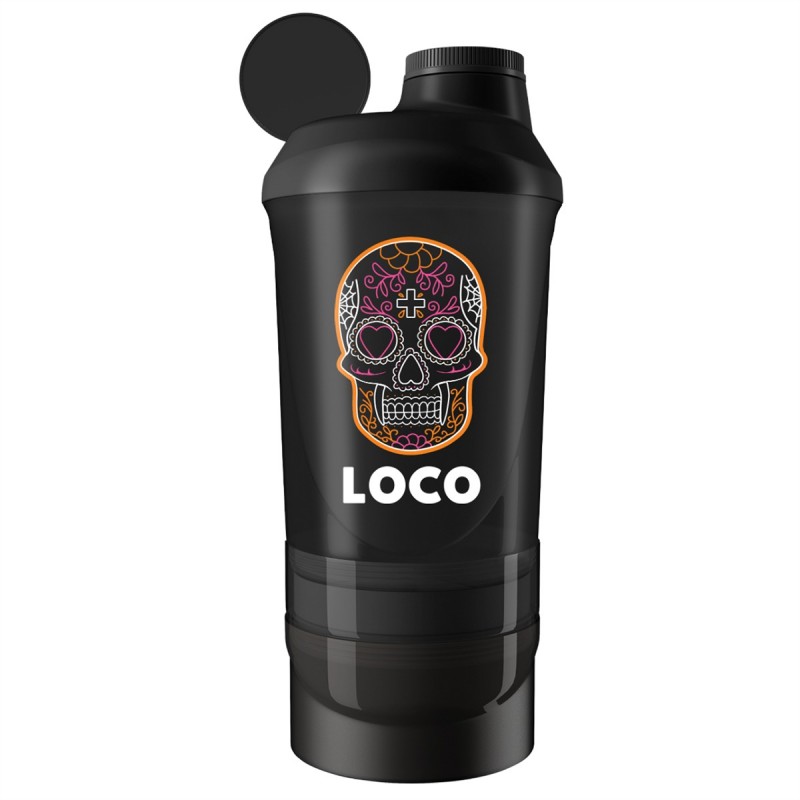 Allnutrition LOCO Shaker Smart - Black - Шейкър 600 ml + 350 ml