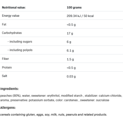 FruLove Peach Diet Jam 1000 гр | Allnutrition
