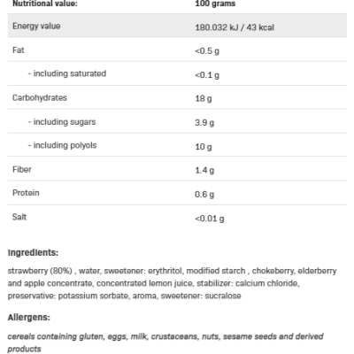 FruLove Strawberry Diet Jam 1000 гр | Allnutrition