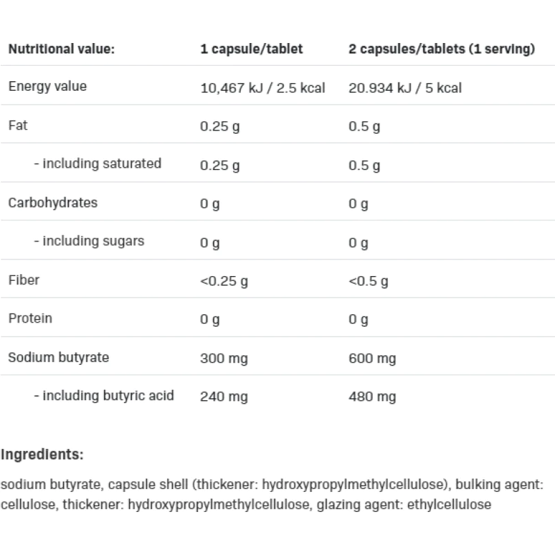 Sodium Butyrate SR 120 капсули | Allnutrition Sodium Butyrate SR 120 капсули | Allnutrition