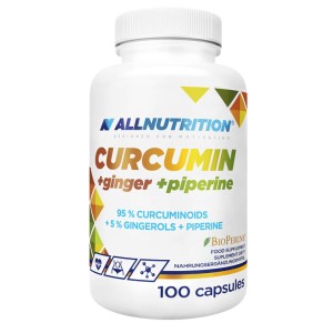 Куркума + Джинджифил + Пиперин 100 капсули | Allnutrition