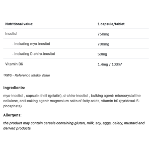 Inositol + B6 (P-5-P) 100 капсули | AllNutrition
