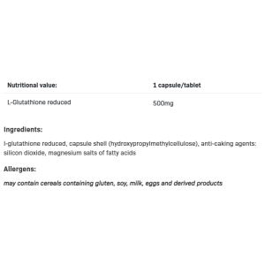 L-Glutathione 100 капсули | AllNutrition