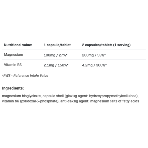 Magnesium Chelate + B6 100 капсули | Allnutrition