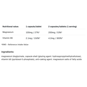 Magnesium Chelate + B6 100 капсули | Allnutrition