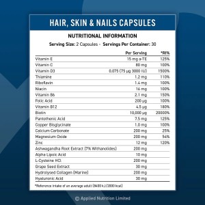 Hair, Skin & Nails 60 капсули | Applied Nutrition