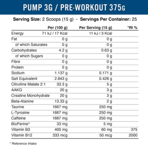 Pump 3G Pre-Workout 375 гр | Applied Nutrition
