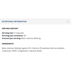 Beta Alanine 1500 120 капсули | Applied Nutrition