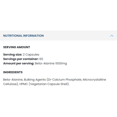 Beta Alanine 1500 120 капсули | Applied Nutrition