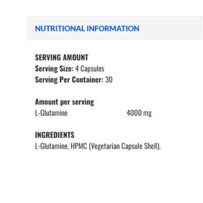 Glutamine 4K 120 капсули | Applied Nutrition