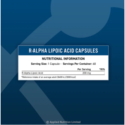 R-ALA (R-Alpha Lipoic Acid) 60 капсули | Applied Nutrition