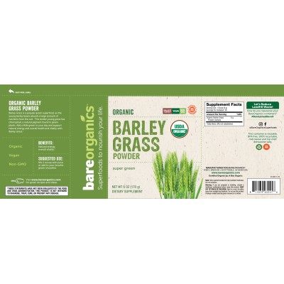 Barley Grass Powder 170 гр | BareOrganics
