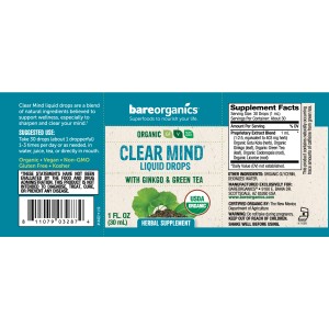 Clear Mind Liquid Drops 30 мл | BareOrganics