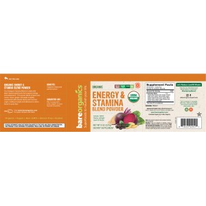 Energy & Stamina Blend Powder 227 гр | BareOrganics