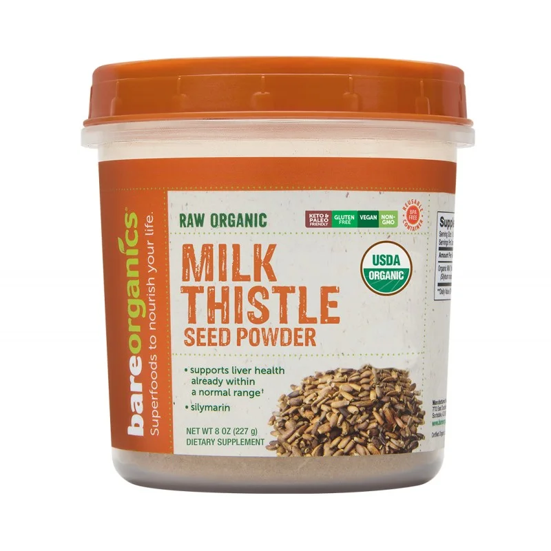 Milk Thistle Seed Powder 227 гр | BareOrganics Milk Thistle Seed Powder 227 гр | BareOrganics