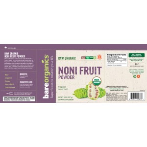 Noni Fruit Powder 227 гр | BareOrganics