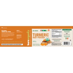 Turmeric Root Powder 227 гр | BareOrganics
