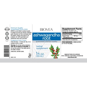 Ashwagandha Root Liquid Drops 30 мл | Biovea