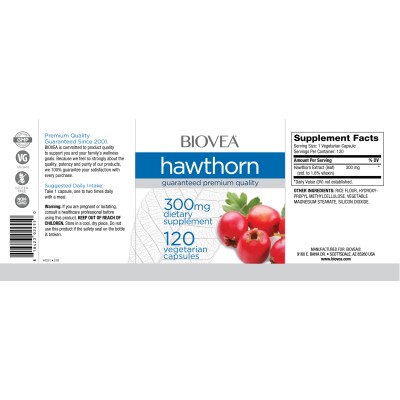 Hawthorn 300 мг 120 капсули | Biovea