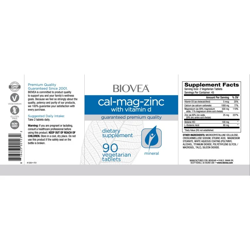 Cal-Mag-Zinc + Vitamin D 180 таблетки | Biovea Cal-Mag-Zinc + Vitamin D 180 таблетки | Biovea