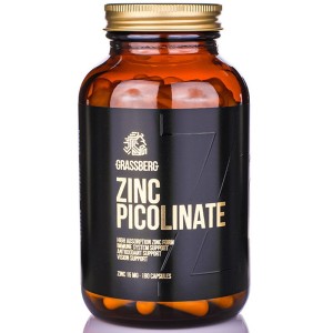 High Absorption Zinc Picolinate 15 мг 180 капсули | Grassberg