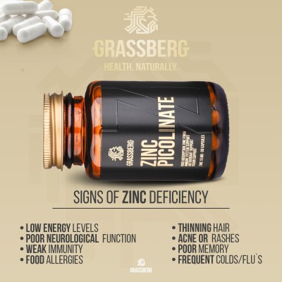 High Absorption Zinc Picolinate 15 мг 180 капсули | Grassberg