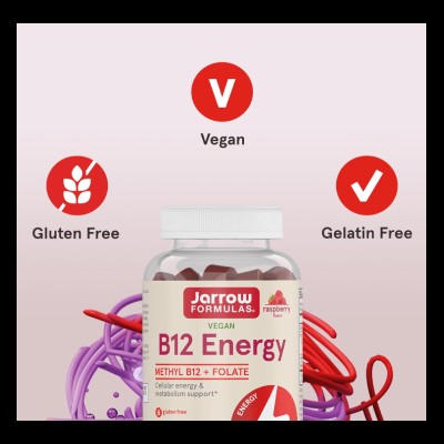 B12 Energy + Folate 60 дъвчащи бонбони | Jarrow Formulas B12 Energy + Folate 60 дъвчащи бонбони | Jarrow Formulas