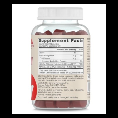 B12 Energy + Folate 60 дъвчащи бонбони | Jarrow Formulas B12 Energy + Folate 60 дъвчащи бонбони | Jarrow Formulas