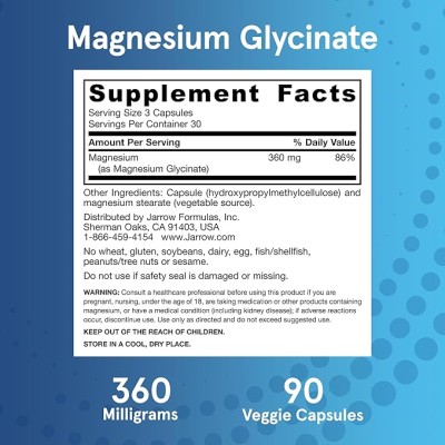 Magnesium Glycinate 90 капсули | Jarrow Formulas