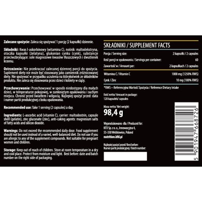 Vitamin C + Zinc 120 капсули | KFD Nutrition Vitamin C + Zinc 120 капсули | KFD Nutrition
