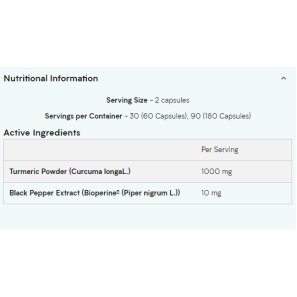Turmeric & Bioperine 60 капсули | Myvitamins