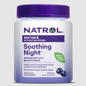 Soothing Night Ashwagandha 50 дъвчащи бонбони | Natrol
